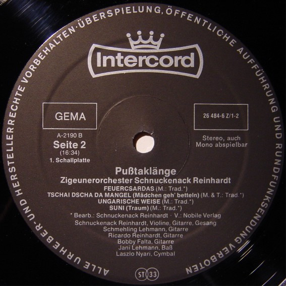 Zigeunerorchester Schnuckenack Reinhardt - Pußtaklänge | Intercord (26 484-6 Z/1-2) - 4