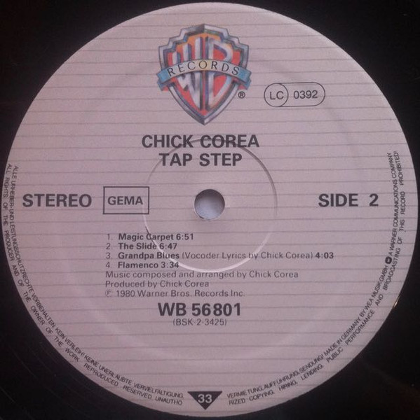 Chick Corea - Tap Step | Warner Bros. Records (WB 56 801) - 4 Chick Corea - Tap Step | Warner Bros. Records (WB 56 801) - 4