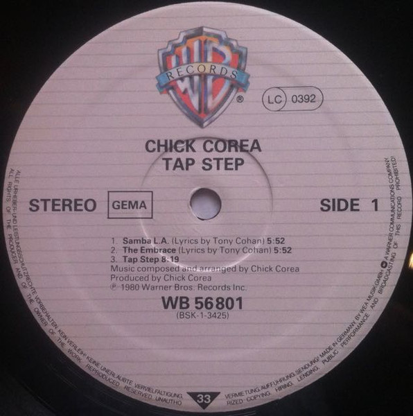 Chick Corea - Tap Step | Warner Bros. Records (WB 56 801) - 3 Chick Corea - Tap Step | Warner Bros. Records (WB 56 801) - 3
