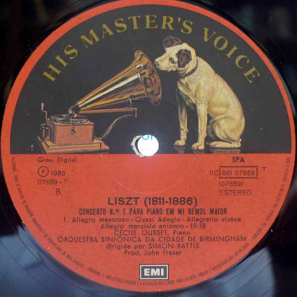Cécile Ousset , Camille Saint-Saëns / Franz Liszt , City Of Birmingham Symphony Orchestra , Sir Simon Rattle - Piano Concerto No. 2 In G Minor / Piano Concerto No.1 In E Flat | His Master's Voice Digital (11C 081 07659-T) - 4
