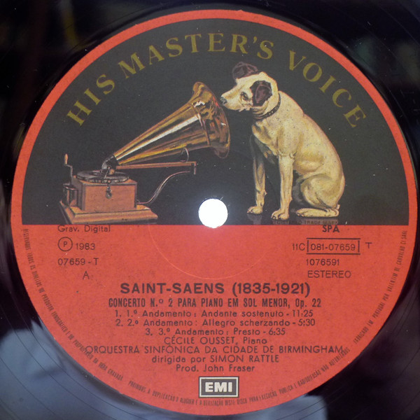 Cécile Ousset , Camille Saint-Saëns / Franz Liszt , City Of Birmingham Symphony Orchestra , Sir Simon Rattle - Piano Concerto No. 2 In G Minor / Piano Concerto No.1 In E Flat | His Master's Voice Digital (11C 081 07659-T) - 3