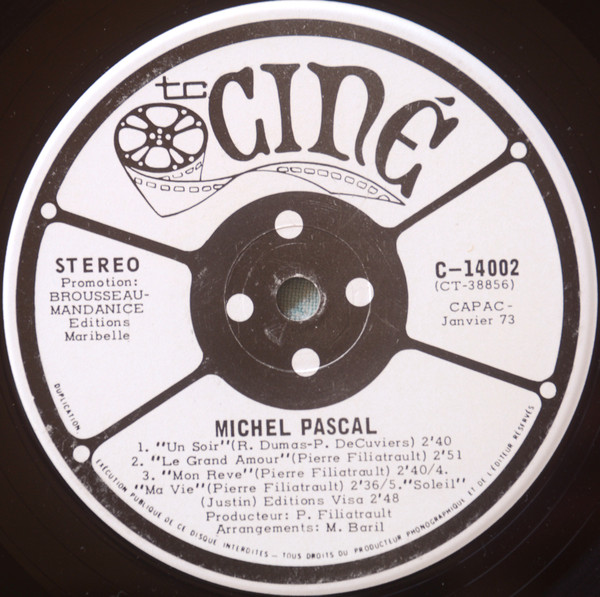 Michel Pascal - Un Soir / Parce Que / Mon Rêve | Ciné (C-14002) - 3