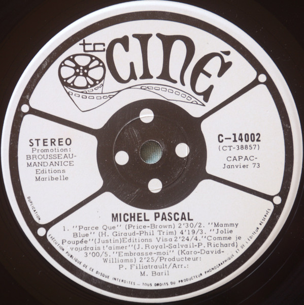Michel Pascal - Un Soir / Parce Que / Mon Rêve | Ciné (C-14002) - 4