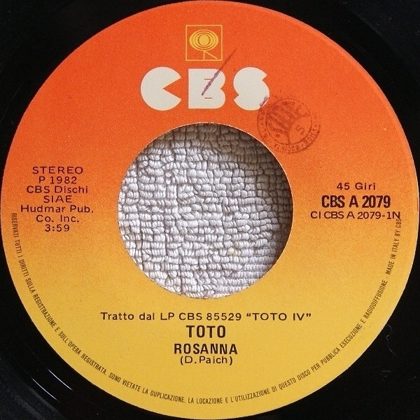 Toto - Rosanna | CBS (CBS A 2079) - 3