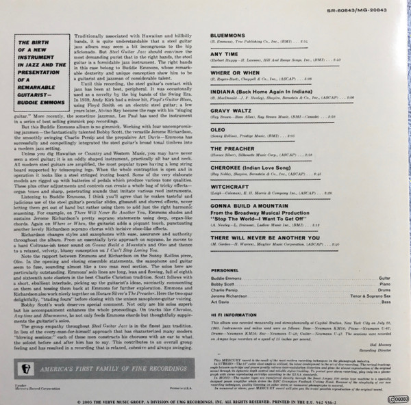 Buddy Emmons - Steel Guitar Jazz | Verve Records (542 536-2) - 2