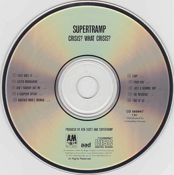 Supertramp - Crisis? What Crisis? [CD] | A&M Records (CD-569947) - 3