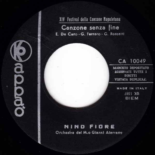 Nino Fiore - Canzone Senza Fine | KappaO (CA. 10049) - 3