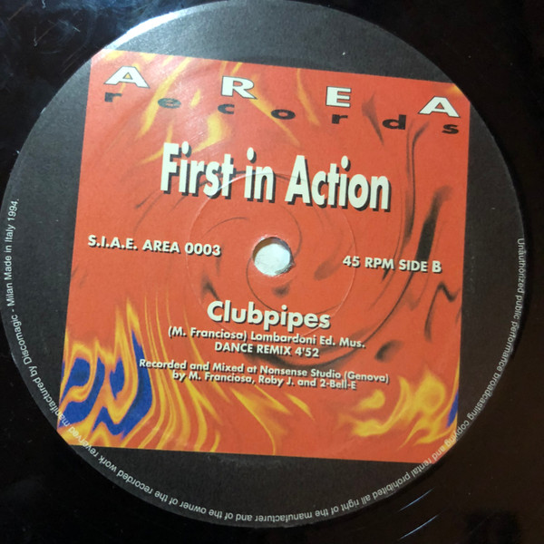 First In Action - Pipemania | Area Records (AREA 0003) - 2 First In Action - Pipemania | Area Records (AREA 0003) - 2