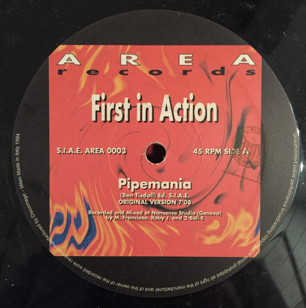 First In Action - Pipemania | Area Records (AREA 0003) - main First In Action - Pipemania | Area Records (AREA 0003) - main