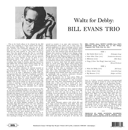 The Bill Evans Trio With Scott LaFaro , Paul Motian - Waltz For Debby | DOL (DOL862HG) - 2