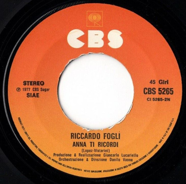 Riccardo Fogli - Stella | CBS (CBS 5265) - 4