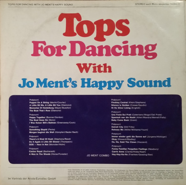 Jo Ment's Happy Sound - Tops For Dancing | Ariola (76 353 IT) - 2 Jo Ment's Happy Sound - Tops For Dancing | Ariola (76 353 IT) - 2