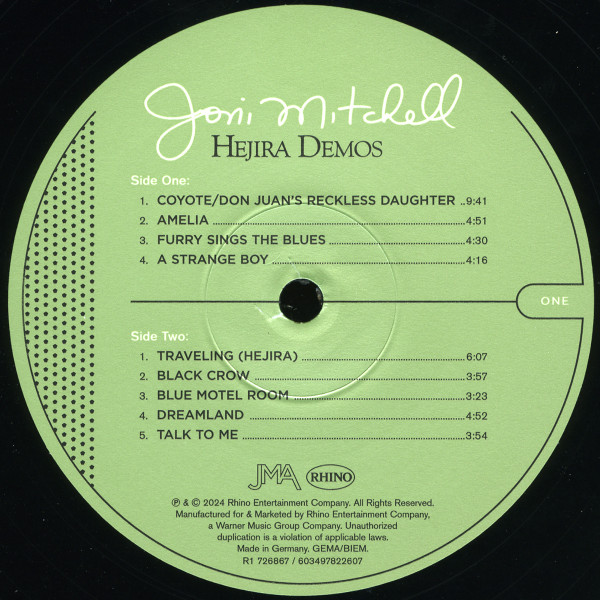 Joni Mitchell - Hejira Demos | Rhino Records (R1 726867) - 4