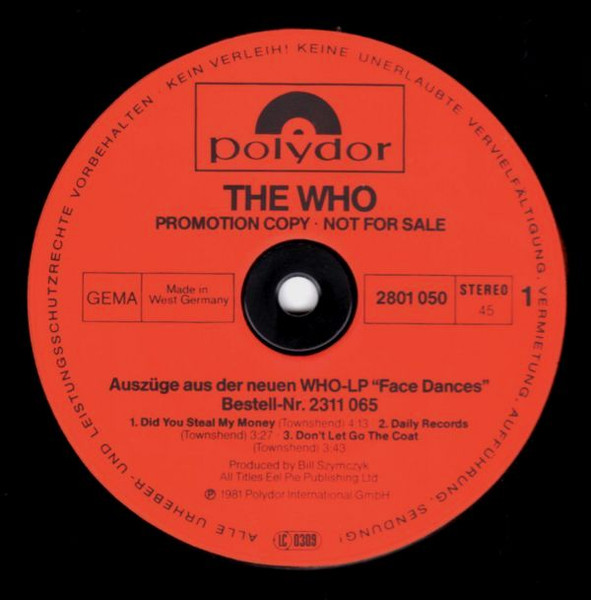 The Who - Face Dances | Polydor (2801 050) - 2