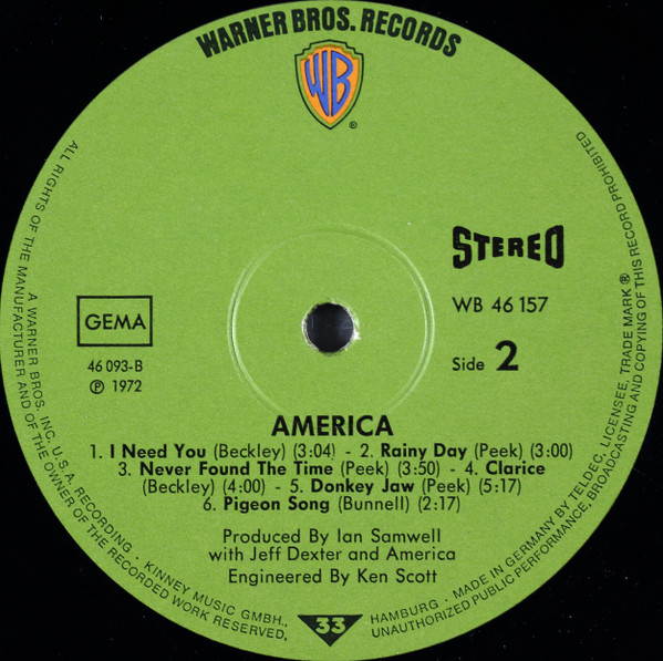 America - America | Warner Bros. Records (WB 46 157) - 4 America - America | Warner Bros. Records (WB 46 157) - 4
