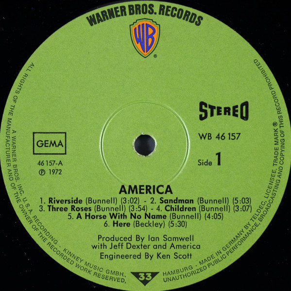 America - America | Warner Bros. Records (WB 46 157) - 3 America - America | Warner Bros. Records (WB 46 157) - 3