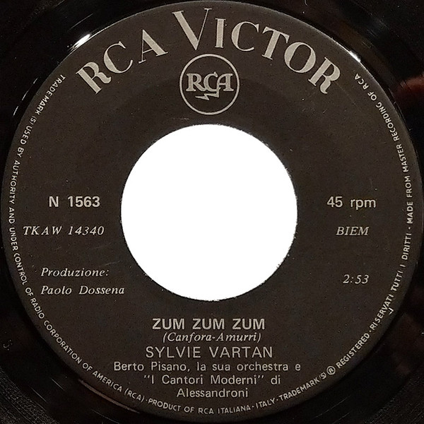Sylvie Vartan - Zum Zum Zum / Baby Capone | RCA Victor (N 1563) - 3