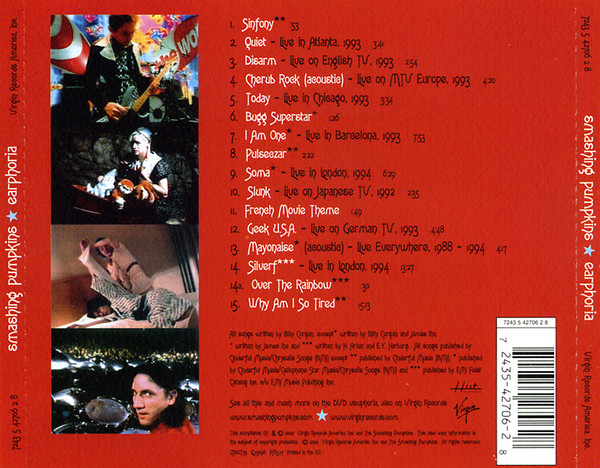 The Smashing Pumpkins - Earphoria | Virgin (7243 5 42706 2 8) - 2 The Smashing Pumpkins - Earphoria | Virgin (7243 5 42706 2 8) - 2
