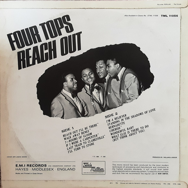 Four Tops - Four Tops Reach Out | Tamla Motown (TML 11056) - 2