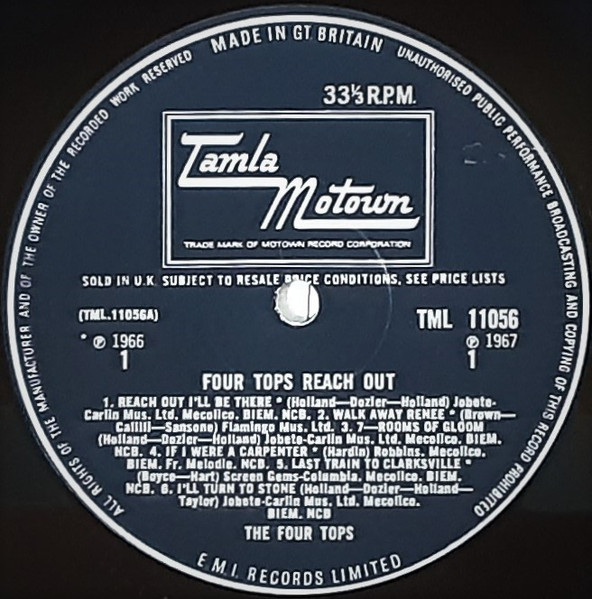 Four Tops - Four Tops Reach Out | Tamla Motown (TML 11056) - 3