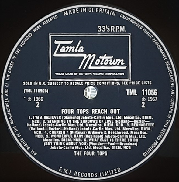 Four Tops - Four Tops Reach Out | Tamla Motown (TML 11056) - 4