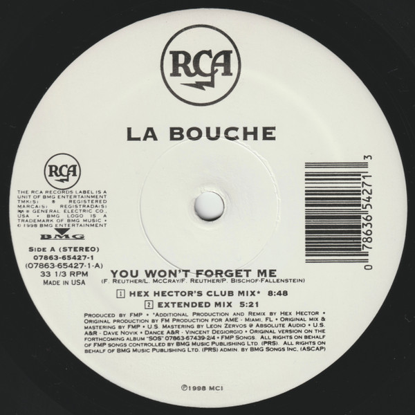 La Bouche - You Won't Forget Me | RCA (07863 65427-1) - main La Bouche - You Won't Forget Me | RCA (07863 65427-1) - main