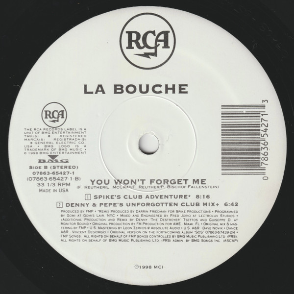 La Bouche - You Won't Forget Me | RCA (07863 65427-1) - 2 La Bouche - You Won't Forget Me | RCA (07863 65427-1) - 2
