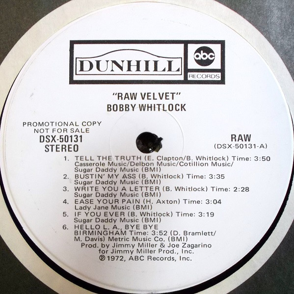 Bobby Whitlock - Raw Velvet | Dunhill (DSX 50131) - 3 Bobby Whitlock - Raw Velvet | Dunhill (DSX 50131) - 3