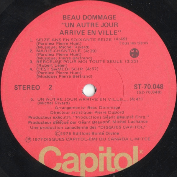 Beau Dommage - Un Autre Jour Arrive En Ville... | Capitol Records (ST.70.048) - 4 Beau Dommage - Un Autre Jour Arrive En Ville... | Capitol Records (ST.70.048) - 4