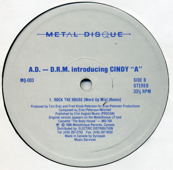 AD-DRM Introducing Cindy Amiel - Rock The House | Metaldisque (MQ-003) - main