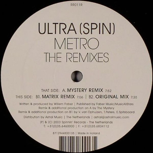 Ultra Spin - Metro (The Remixes) | RR Records (RR011R) - main