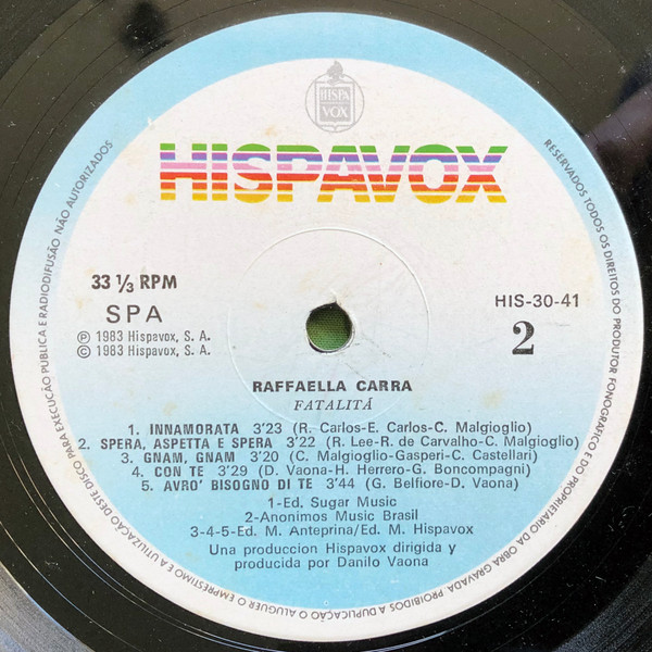 Raffaella Carrà - Fatalità | Hispavox (HIS 30-41) - 4