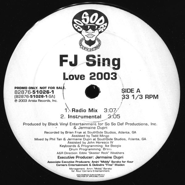 FJ Sing - Love 2003 | Arista (82876-51026-1) - main FJ Sing - Love 2003 | Arista (82876-51026-1) - main
