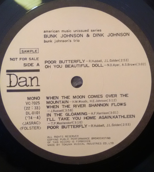Bunk Johnson , Ollie "Dink" Johnson - American Music By | DAN (VC-7025) - 3 Bunk Johnson , Ollie "Dink" Johnson - American Music By | DAN (VC-7025) - 3