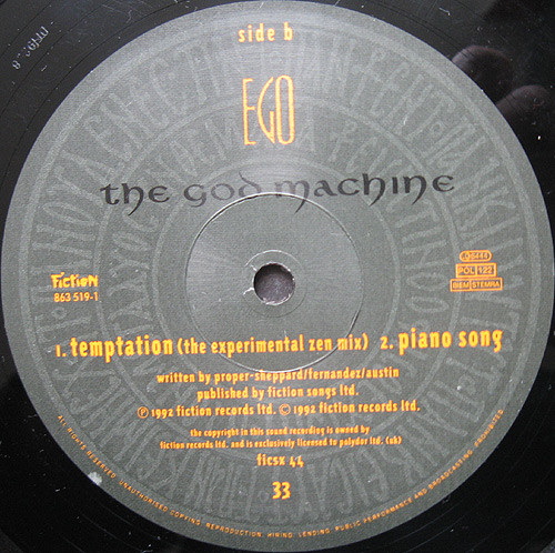 The God Machine - Ego | Fiction Records (ficsx 44) - 3