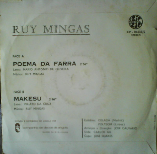 Ruy Mingas - Poema Da Farra / Makesu | Zip Zip (Zip 30.036/S) - 2