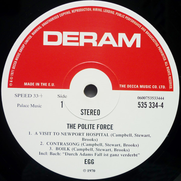 Egg - The Polite Force | Deram (535 334-4) - 3