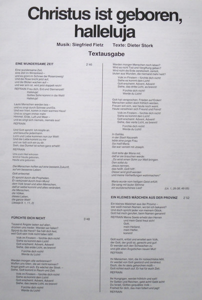 Siegfried Fietz / Dieter Stork - Christus Ist Geboren, Halleluja | Abakus (90034) - 3 Siegfried Fietz / Dieter Stork - Christus Ist Geboren, Halleluja | Abakus (90034) - 3