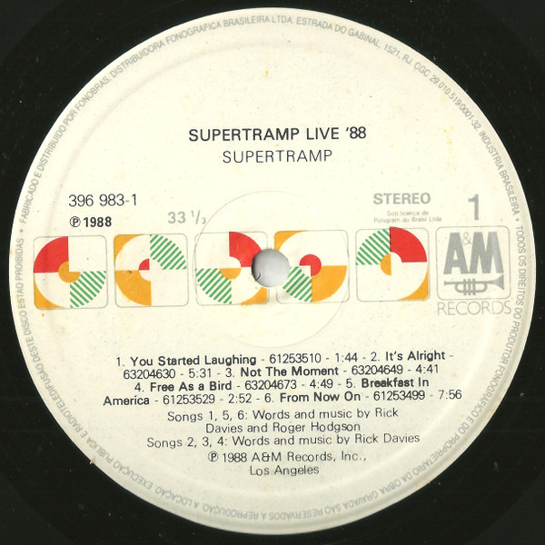 Supertramp - Live '88 | A&M Records (396983-1) - 3