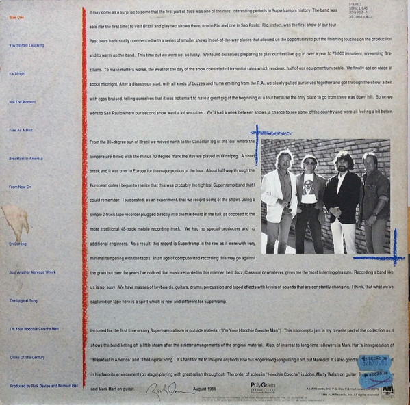 Supertramp - Live '88 | A&M Records (396983-1) - 2
