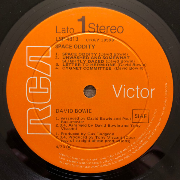 David Bowie - Space Oddity | RCA Victor (LSP-4813) - 3