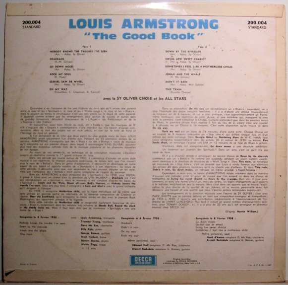Louis Armstrong And His All-Stars With The Sy Oliver Choir - Louis And The Good Book | Decca (200.004) - 2 Louis Armstrong And His All-Stars With The Sy Oliver Choir - Louis And The Good Book | Decca (200.004) - 2
