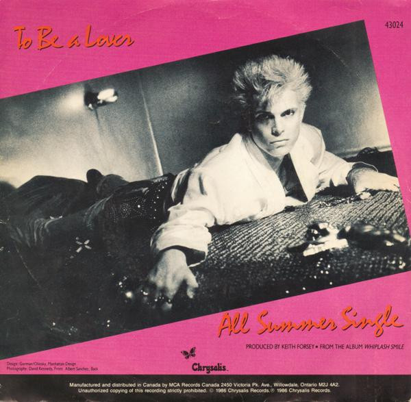 Billy Idol - To Be A Lover | Chrysalis (43024) - 2