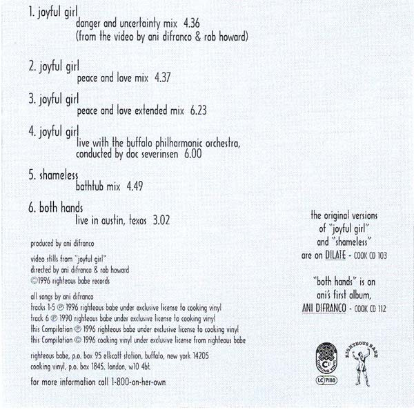Ani DiFranco - More Joy, Less Shame | Cooking Vinyl (COOK CD 119) - 3 Ani DiFranco - More Joy, Less Shame | Cooking Vinyl (COOK CD 119) - 3