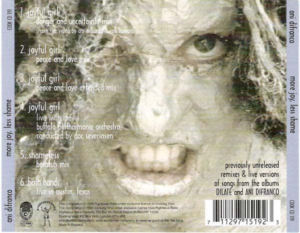 Ani DiFranco - More Joy, Less Shame | Cooking Vinyl (COOK CD 119) - 2 Ani DiFranco - More Joy, Less Shame | Cooking Vinyl (COOK CD 119) - 2