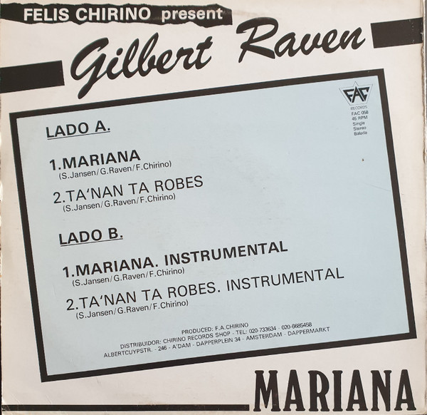 Gilbert Raven - Mariana | FAC Records (FAC 058) - 2 Gilbert Raven - Mariana | FAC Records (FAC 058) - 2