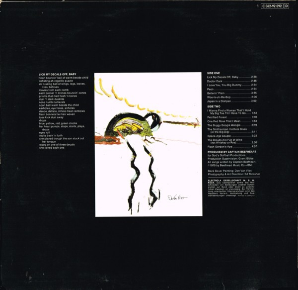 Captain Beefheart & The Magic Band - Lick My Decals Off, Baby | Straight (1C 062-92 092) - 2 Captain Beefheart & The Magic Band - Lick My Decals Off, Baby | Straight (1C 062-92 092) - 2