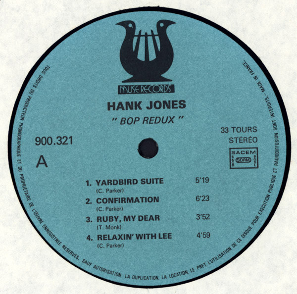 Hank Jones - Bop Redux | Muse Records (900.321) - 3 Hank Jones - Bop Redux | Muse Records (900.321) - 3