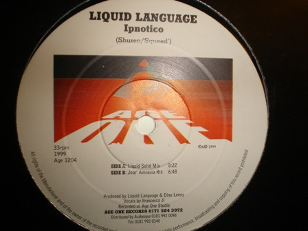 Liquid Language - Ipnotico | Age One Records (Age 1204) - main Liquid Language - Ipnotico | Age One Records (Age 1204) - main