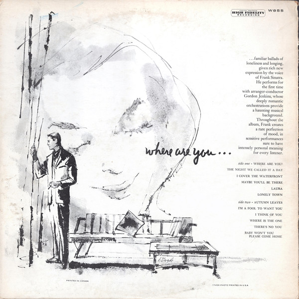 Frank Sinatra With Gordon Jenkins And His Orchestra - Where Are You? | Capitol Records (W 855) - 2